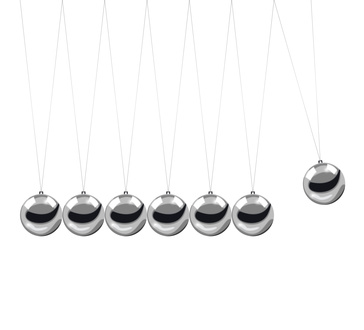 A body in motion tends to stay in motion..Newton's Cradle 